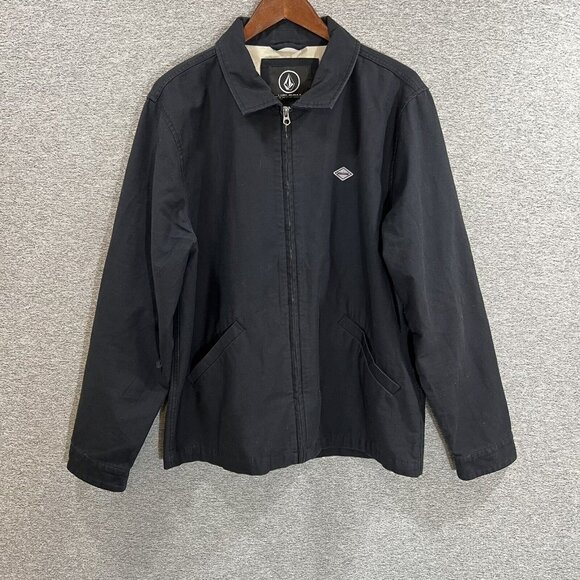 VOLCOM Men's Lined Jacket Size Large Cotton Full Zip - Picture 13 of 14